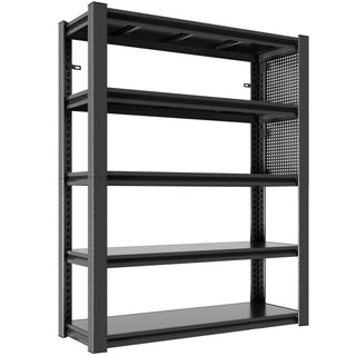 Industrial 5-Tier Adjustable Shelving Unit With Pegboard Heavy-Duty Storage