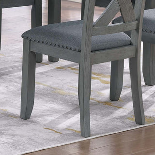 7 Piece Dining Room Furniture, Table And 6 Chairs Set - Gray