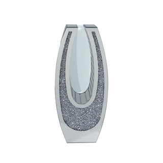 U - Shaped Floor Vase With Shattered Diamond Mirror Surface