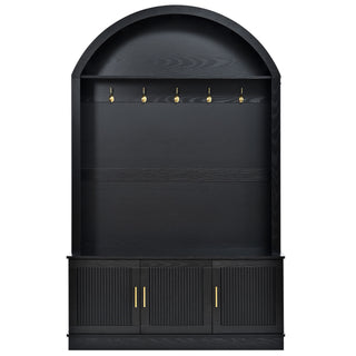 Arched Top Hall Tree With 5 Hooks