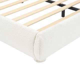 Upholstered Simple Modern Bedroom Bed With Curved Headboard