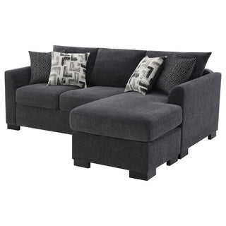 Pacheco - Upholstered Sleeper Sectional Chaise Sofa With Pocket Coils And Reversible Cushions - Dark Gray