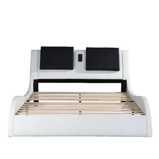Platform Bed Frame With LED Lighting, tooth Music, Vibration Massage