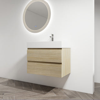 Wall Mounted Bathroom Vanity And Sink, 2 Soft Close Drawers