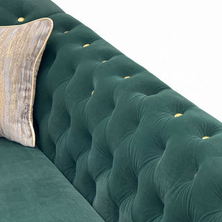 3 Person Sofa With Deep Seat, Tufted Backrest