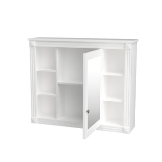 Wall Mounted Bathroom Storage Cabinet With Mirror, Cabinet With 6 Open Shelves And Adjustable Interior