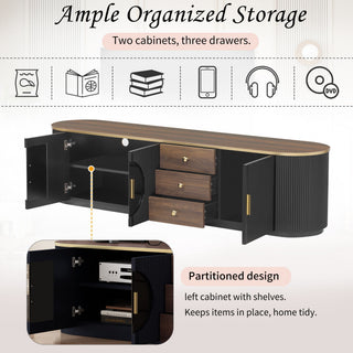 Modern Minimalist TV Stand For TVs Up To 80" With 3 Drawers And 1 Shelf