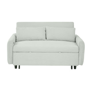 Pull-Out 2 Seat Modern Sleeper Sofa With 2 Throw Pillows And USB Ports