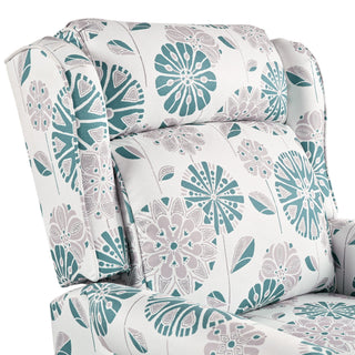 Push Back Recliner Chair Upholstered Recliner Armchair With Classic Wing Back And Solid Gourd-Shaped Legs