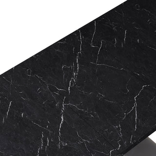 Modern Rectangle Dining Table With Stretchable TopAnd X Shape Legs