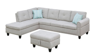 Alger - Left Hand Facing Sofa & Chaise With Ottoman