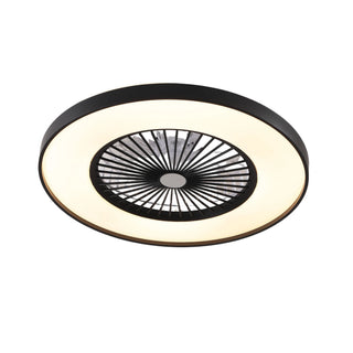 Bedroom Ceiling Fan With Remote Control, Dimmable LED Light, 8 Blades, Reversible Dc Motor - Black