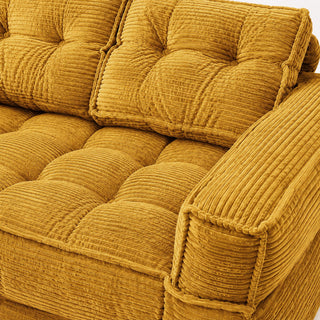 2 Seater Modular Corduroy Sofa With Chaise Lounge For Living Room