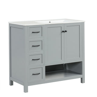 Modern Bathroom Vanity With Sink Top, 2 Doors And 2 Drawers