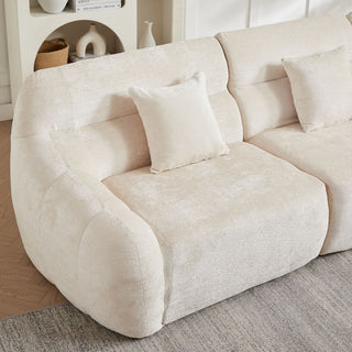 Luxury Curved Corner Sectional Sofa With 4 Pillows