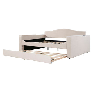 Upholstered Daybed With Storage Armrests, Trundle And Latest Integrated tooth Audio System