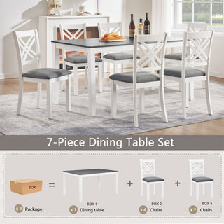 Kitchen Dining Set, Rectangular Dining Table & Upholstered Chairs