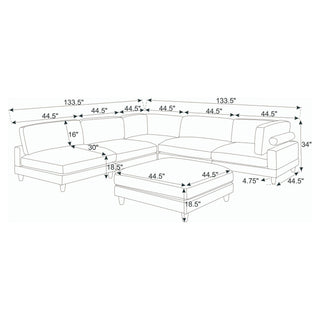 Modern Modular Sectional With Adjustable Back Support