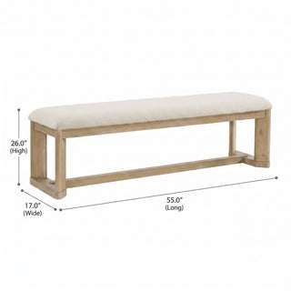Upholstered Dining Bench - Brown