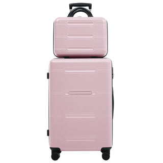 6 Piece Lightweight Hardshell Luggage Set With Double Spinner Wheels, Password Lock
