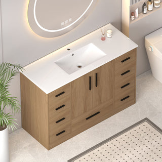 Bathroom Vanity With Abundant Storage 2 Soft Close Doors And 9 Drawers