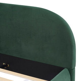 Upholstered Simple Modern Bedroom Bed With Curved Headboard