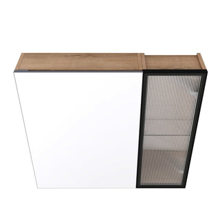 Wall Mounted Bathroom Cabinet & Adjustable Shelves - Imitative Oak