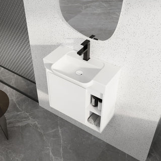 Wall Mounted Bathroom Vanity With Sink & Soft Close Door