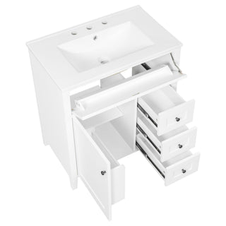 Bathroom Vanity With Sink, 3 Drawers And Adjustable Shelf