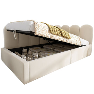 Upholstered Daybed With Metal Slatted Base