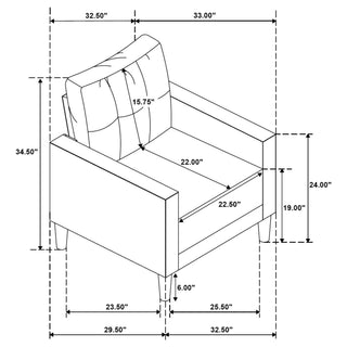 Heather - Track Arm Sofa Set