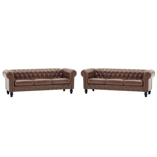 2 Piece Sofa Set With Rolled Armrests