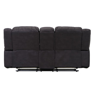 Reclining Console Loveseat - Black - Fabric