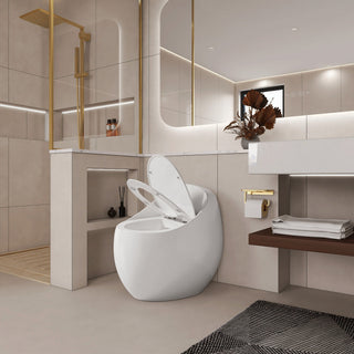 Modern Egg Shape Toilet 1.28 Gpf Single Flush Ceramic