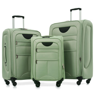 Softside Luggage Expandable 3 Piece Set Upright Spinner Lightweight Suitcase