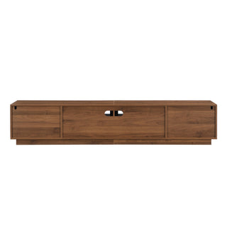 TV Stand With 2 Drawers, Doors & Cable Management, Soft Closing Hinges - Walnut