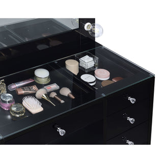 Fern - 7 Drawer Vanity Set With Mirror And Globe Lights