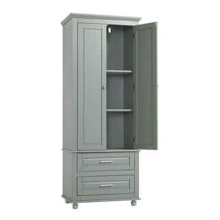 Tall Storage Cabinet With 2 Drawers For Bathroom
