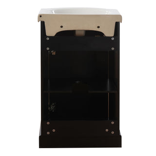 20" Bathroom Vanity With Bulged Sink, Freestanding Single Vanity Set, Soft Close Door