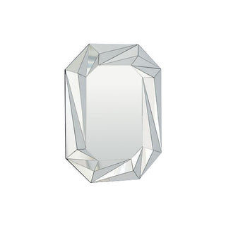 Diamond Shaped Wall Mirror With Beveled Edge Frameless Design - Silver
