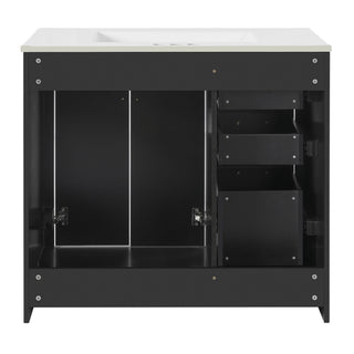 Bathroom Vanity With Sink Combo, Storage Cabinet, Freestanding Set With 3 Drawers & Soft Closing Doors