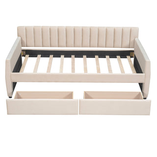 Upholstered Daybed With Slat Support