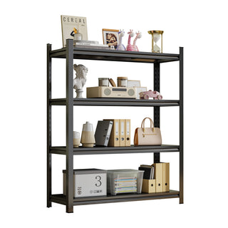 4 Layer Metal Storage Rack, Garage Shelves, Adjustable Height Partition - Black