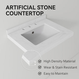 Basin Sink, Triple Faucet Holes, 2" Thick Rim, Sink Only