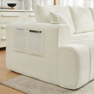 L - Shaped Sectional Sofa With Cup Holders & Side Pockets