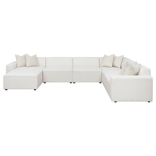 Marlowe - Upholstered Square Ottoman With Soft Sheen - Ivory