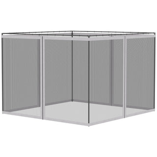 Outsunny - 10' x 13' Replacement Mesh Sidewall Netting For Patio Gazebos And Canopy Tents With Zippers (Sidewall Only) - White