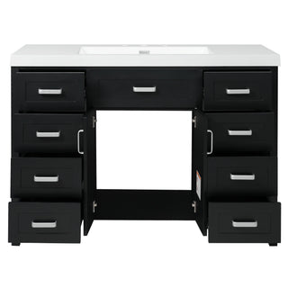 Bathroom Vanity With Sink, 2 Doors 8 Drawers, Soft Close System, Classic Design