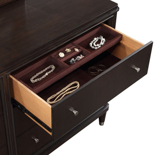 Navarro - 6 Drawer Dresser With Mirror - Brown