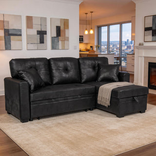 Sectional Sofa With Pull Out Bed, Reversible Chaise